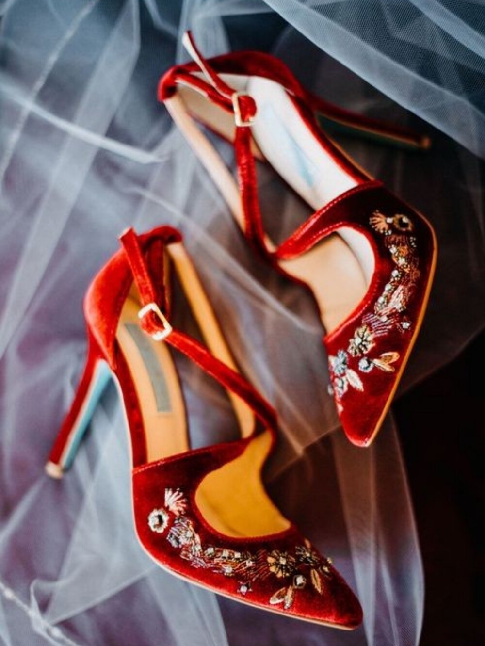 Betsey Johnson Skye Burgundy Red Velvet Heels Size 9.5 Red Wedding Heels - Picture 9 of 13